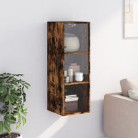 Thumbnail for Wandschrank mit Glastüren Räuchereiche 35x37x100 cm