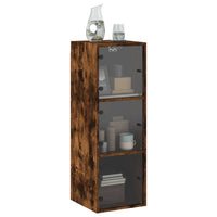 Thumbnail for Wandschrank mit Glastüren Räuchereiche 35x37x100 cm