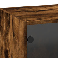 Thumbnail for Wandschrank mit Glastüren Räuchereiche 35x37x100 cm