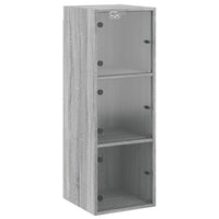 Thumbnail for Wandschrank mit Glastüren Grau Sonoma 35x37x100 cm