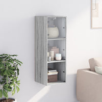 Thumbnail for Wandschrank mit Glastüren Grau Sonoma 35x37x100 cm