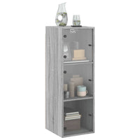 Thumbnail for Wandschrank mit Glastüren Grau Sonoma 35x37x100 cm