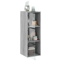 Thumbnail for Wandschrank mit Glastüren Grau Sonoma 35x37x100 cm
