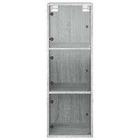 Thumbnail for Wandschrank mit Glastüren Grau Sonoma 35x37x100 cm