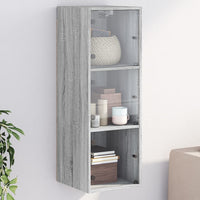 Thumbnail for Wandschrank mit Glastüren Grau Sonoma 35x37x100 cm