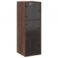 Thumbnail for Wandschrank mit Glastüren Braun Eichen-Optik 35x37x100 cm