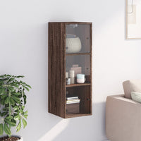 Thumbnail for Wandschrank mit Glastüren Braun Eichen-Optik 35x37x100 cm