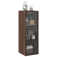 Thumbnail for Wandschrank mit Glastüren Braun Eichen-Optik 35x37x100 cm