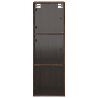 Thumbnail for Wandschrank mit Glastüren Braun Eichen-Optik 35x37x100 cm