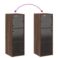 Thumbnail for Wandschrank mit Glastüren Braun Eichen-Optik 35x37x100 cm