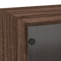 Thumbnail for Wandschrank mit Glastüren Braun Eichen-Optik 35x37x100 cm