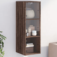 Thumbnail for Wandschrank mit Glastüren Braun Eichen-Optik 35x37x100 cm