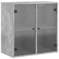 Thumbnail for Wandschrank mit Glastüren Betongrau 68x37x68,5 cm