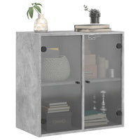Thumbnail for Wandschrank mit Glastüren Betongrau 68x37x68,5 cm