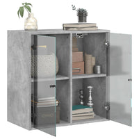 Thumbnail for Wandschrank mit Glastüren Betongrau 68x37x68,5 cm
