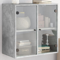 Thumbnail for Wandschrank mit Glastüren Betongrau 68x37x68,5 cm