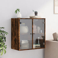 Thumbnail for Wandschrank mit Glastüren Räuchereiche 68x37x68,5 cm