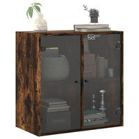 Thumbnail for Wandschrank mit Glastüren Räuchereiche 68x37x68,5 cm