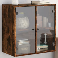 Thumbnail for Wandschrank mit Glastüren Räuchereiche 68x37x68,5 cm