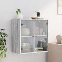Thumbnail for Wandschrank mit Glastüren Grau Sonoma 68x37x68,5 cm