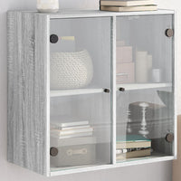 Thumbnail for Wandschrank mit Glastüren Grau Sonoma 68x37x68,5 cm