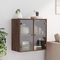 Thumbnail for Wandschrank mit Glastüren Braun Eichen-Optik 68x37x68,5 cm
