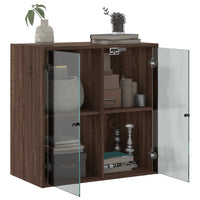 Thumbnail for Wandschrank mit Glastüren Braun Eichen-Optik 68x37x68,5 cm