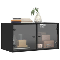 Thumbnail for Wandschrank mit Glastüren Schwarz 68,5x37x35 cm