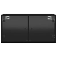Thumbnail for Wandschrank mit Glastüren Schwarz 68,5x37x35 cm