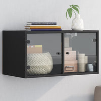 Thumbnail for Wandschrank mit Glastüren Schwarz 68,5x37x35 cm