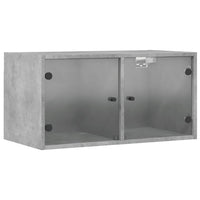 Thumbnail for Wandschrank mit Glastüren Betongrau 68,5x37x35 cm