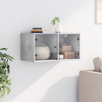 Thumbnail for Wandschrank mit Glastüren Betongrau 68,5x37x35 cm