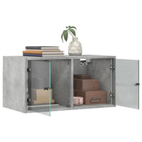 Thumbnail for Wandschrank mit Glastüren Betongrau 68,5x37x35 cm