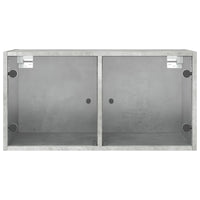 Thumbnail for Wandschrank mit Glastüren Betongrau 68,5x37x35 cm