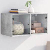 Thumbnail for Wandschrank mit Glastüren Betongrau 68,5x37x35 cm
