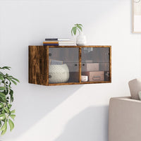 Thumbnail for Wandschrank mit Glastüren Räuchereiche 68,5x37x35 cm
