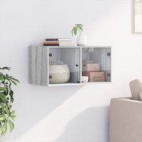Thumbnail for Wandschrank mit Glastüren Grau Sonoma 68,5x37x35 cm