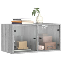 Thumbnail for Wandschrank mit Glastüren Grau Sonoma 68,5x37x35 cm