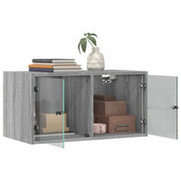 Thumbnail for Wandschrank mit Glastüren Grau Sonoma 68,5x37x35 cm