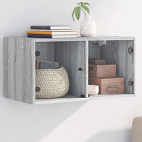Thumbnail for Wandschrank mit Glastüren Grau Sonoma 68,5x37x35 cm