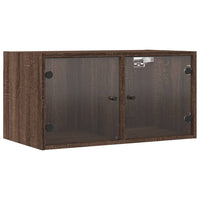 Thumbnail for Wandschrank mit Glastüren Braun Eichen-Optik 68,5x37x35 cm