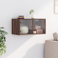 Thumbnail for Wandschrank mit Glastüren Braun Eichen-Optik 68,5x37x35 cm