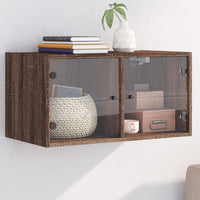 Thumbnail for Wandschrank mit Glastüren Braun Eichen-Optik 68,5x37x35 cm