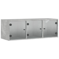Thumbnail for Wandschrank mit Glastüren Betongrau 102x37x35 cm