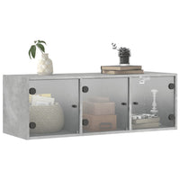Thumbnail for Wandschrank mit Glastüren Betongrau 102x37x35 cm