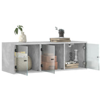 Thumbnail for Wandschrank mit Glastüren Betongrau 102x37x35 cm
