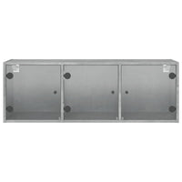 Thumbnail for Wandschrank mit Glastüren Betongrau 102x37x35 cm