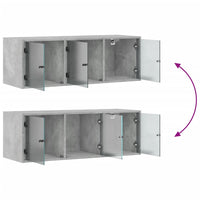 Thumbnail for Wandschrank mit Glastüren Betongrau 102x37x35 cm