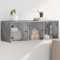 Thumbnail for Wandschrank mit Glastüren Betongrau 102x37x35 cm