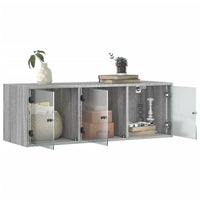 Thumbnail for Wandschrank mit Glastüren Grau Sonoma 102x37x35 cm